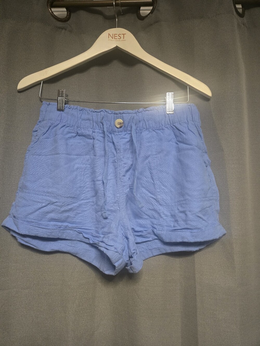 Streetwear Society Blue Womens Medium Linen Style Shorts